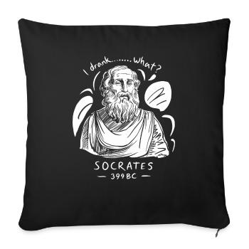 L’humour philosophique pour les penseurs - Housse de coussin décorative 45 x 45 cm - noir - Devant