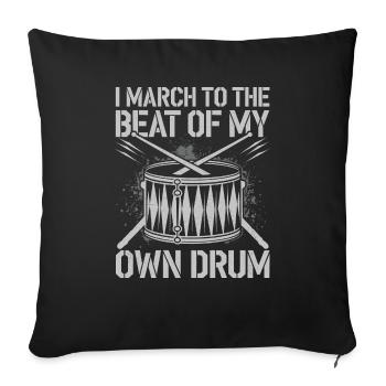 Une musique de cœur et de rythme - Housse de coussin décorative 45 x 45 cm - noir - Devant