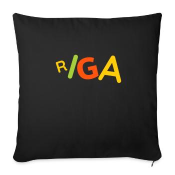 Riga Latvia T-Shirt - Sofa pillowcase 17,3'' x 17,3'' (45 x 45 cm) - black - Front