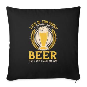 Braumeister Beer Brewing Brewers Boire de la bière - Housse de coussin décorative 45 x 45 cm - noir - Devant