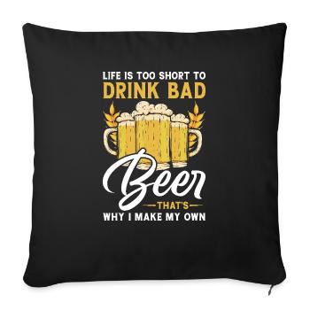 Braumeister Beer Brewing Brewers Boire de la bière - Housse de coussin décorative 45 x 45 cm - noir - Devant