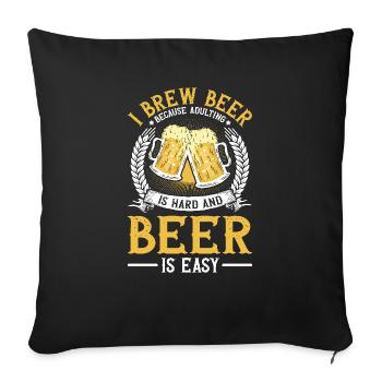 Braumeister Beer Brewing Brewers Boire de la bière - Housse de coussin décorative 45 x 45 cm - noir - Devant