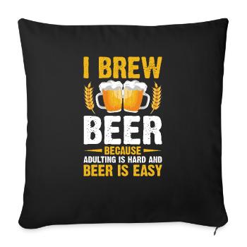 Braumeister Beer Brewing Brewers Boire de la bière - Housse de coussin décorative 45 x 45 cm - noir - Devant