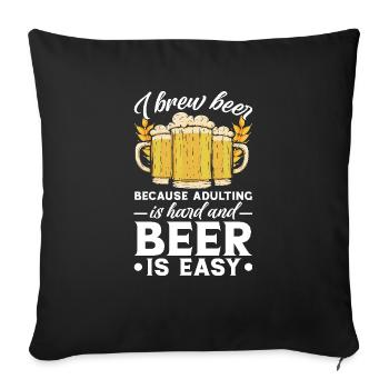 Braumeister Beer Brewing Brewers Boire de la bière - Housse de coussin décorative 45 x 45 cm - noir - Devant