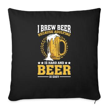 Braumeister Beer Brewing Brewers Boire de la bière - Housse de coussin décorative 45 x 45 cm - noir - Devant