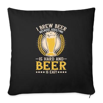 Braumeister Beer Brewing Brewers Boire de la bière - Housse de coussin décorative 45 x 45 cm - noir - Devant
