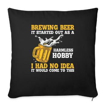 Braumeister Beer Brewing Brewers Boire de la bière - Housse de coussin décorative 45 x 45 cm - noir - Devant