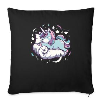 Sleep pajama nightgown unicorn - Sofa pillowcase 17,3'' x 17,3'' (45 x 45 cm) - black - Front