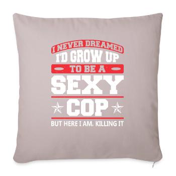 Policeman Funny Police Outfit - Sofa pillowcase 17,3'' x 17,3'' (45 x 45 cm) - light taupe - Front