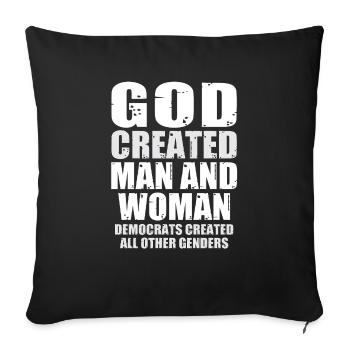Dieu a créé l’homme - Housse de coussin décorative 45 x 45 cm - noir - Devant