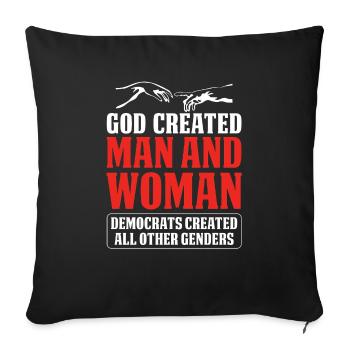 Dieu a créé l’homme - Housse de coussin décorative 45 x 45 cm - noir - Devant