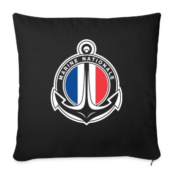 Marine Nationale - Housse de coussin décorative 45 x 45 cm - noir - Devant
