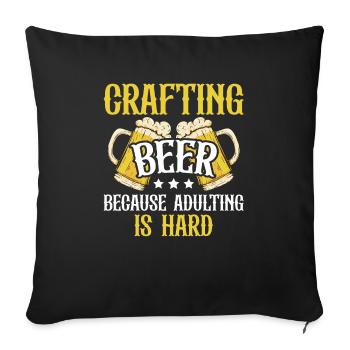 Beer brewing for beer lovers - Sofa pillowcase 17,3'' x 17,3'' (45 x 45 cm) - black - Front