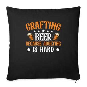 Beer brewing for beer lovers - Sofa pillowcase 17,3'' x 17,3'' (45 x 45 cm) - black - Front