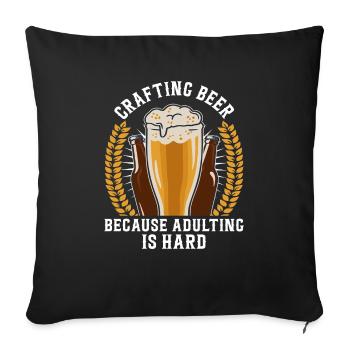 Beer brewing for beer lovers - Sofa pillowcase 17,3'' x 17,3'' (45 x 45 cm) - black - Front
