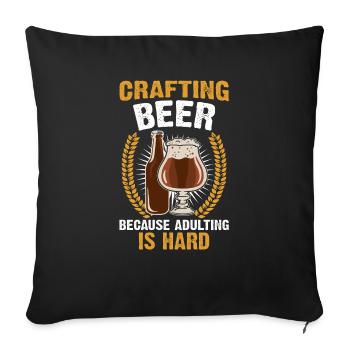 Beer brewing for beer lovers - Sofa pillowcase 17,3'' x 17,3'' (45 x 45 cm) - black - Front