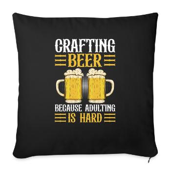 Beer brewing for beer lovers - Sofa pillowcase 17,3'' x 17,3'' (45 x 45 cm) - black - Front