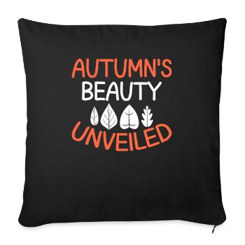 Blattpeeper Herbst Laub Herbst Peeper - Sofakissenbezug 45 x 45 cm - Schwarz - Vorne