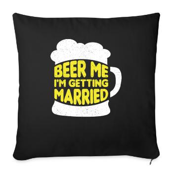 Beer Brewing for Beer Lovers Wedding - Sofa pillowcase 17,3'' x 17,3'' (45 x 45 cm) - black - Front