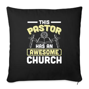 Priest Pastor Gift for Christians - Sofa pillowcase 17,3'' x 17,3'' (45 x 45 cm) - black - Front