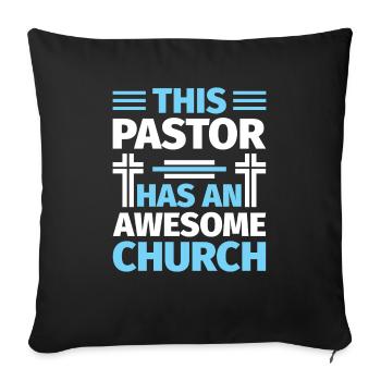 Priest Pastor Gift for Christians - Sofa pillowcase 17,3'' x 17,3'' (45 x 45 cm) - black - Front