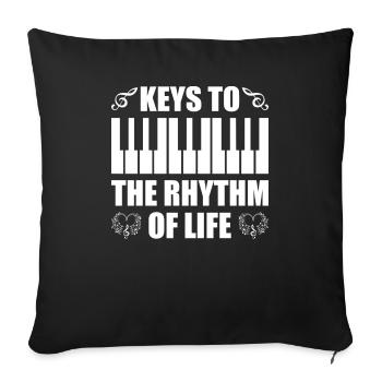 Piano Klavier Pianiste - Housse de coussin décorative 45 x 45 cm - noir - Devant