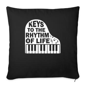 Piano Klavier Pianiste - Housse de coussin décorative 45 x 45 cm - noir - Devant