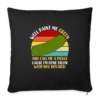 Cucumber cucumber saying for cucumber lovers - Sofa pillowcase 17,3'' x 17,3'' (45 x 45 cm) - black - Front