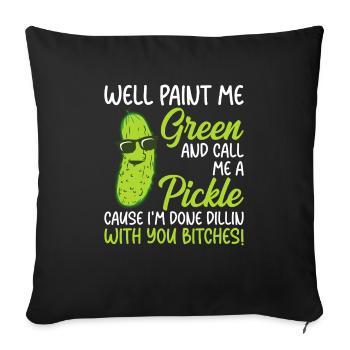 Cucumber cucumber saying for cucumber lovers - Sofa pillowcase 17,3'' x 17,3'' (45 x 45 cm) - black - Front