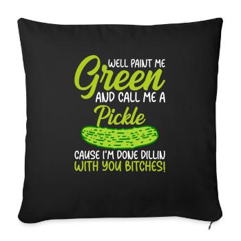 Cucumber cucumber saying for cucumber lovers - Sofa pillowcase 17,3'' x 17,3'' (45 x 45 cm) - black - Front