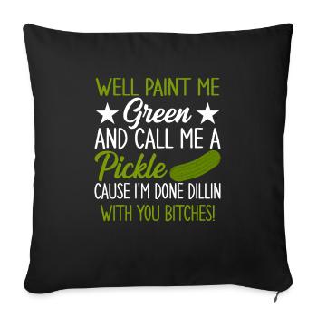 Cucumber cucumber saying for cucumber lovers - Sofa pillowcase 17,3'' x 17,3'' (45 x 45 cm) - black - Front