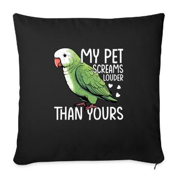 Moine vert Acteur Quaker Conure Perroquets - Housse de coussin décorative 45 x 45 cm - noir - Devant