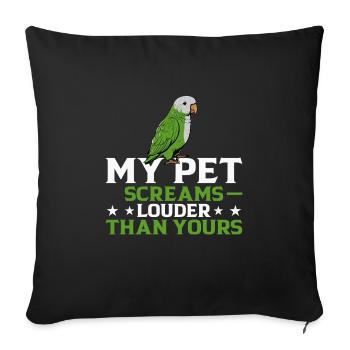 Green Monk Actor Quaker Conure Parrots - Sofa pillowcase 17,3'' x 17,3'' (45 x 45 cm) - black - Front