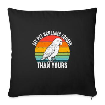 Moine vert Acteur Quaker Conure Perroquets - Housse de coussin décorative 45 x 45 cm - noir - Devant