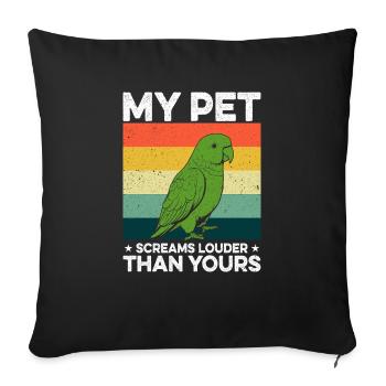 Moine vert Acteur Quaker Conure Perroquets - Housse de coussin décorative 45 x 45 cm - noir - Devant