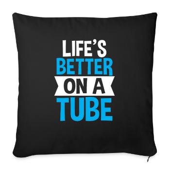 Flotteur d’été Rivière Tubing Fête Tenue de plage - Housse de coussin décorative 45 x 45 cm - noir - Devant