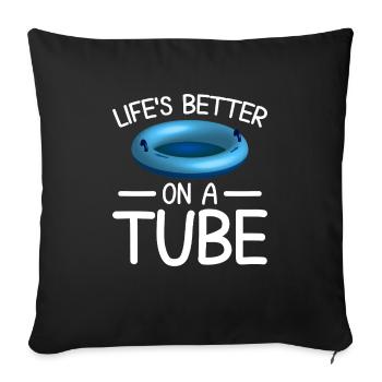 Flotteur d’été Rivière Tubing Fête Tenue de plage - Housse de coussin décorative 45 x 45 cm - noir - Devant