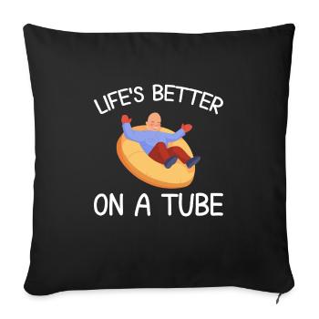 Flotteur d’été Rivière Tubing Fête Tenue de plage - Housse de coussin décorative 45 x 45 cm - noir - Devant