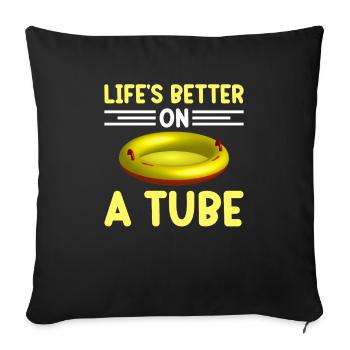 Flotteur d’été Rivière Tubing Fête Tenue de plage - Housse de coussin décorative 45 x 45 cm - noir - Devant