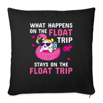 Flotteur d’été Rivière Tubing Fête Tenue de plage - Housse de coussin décorative 45 x 45 cm - noir - Devant