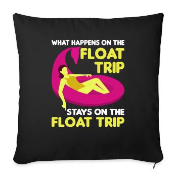 Flotteur d’été Rivière Tubing Fête Tenue de plage - Housse de coussin décorative 45 x 45 cm - noir - Devant