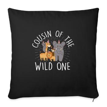 Geburtstagssafari Safari Zoo Big Five - Sofakissenbezug 45 x 45 cm - Schwarz - Vorne