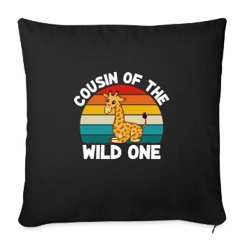 Geburtstagssafari Safari Zoo Big Five - Sofakissenbezug 45 x 45 cm - Schwarz - Vorne