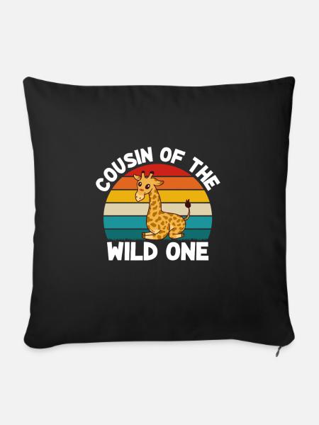 Geburtstagssafari Safari Zoo Big Five - Sofakissenbezug 45 x 45 cm - Schwarz