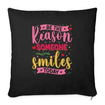 Pourquoi quelqu’un sourit de manière inspirante aujourd’hui - Housse de coussin décorative 45 x 45 cm - noir - Devant