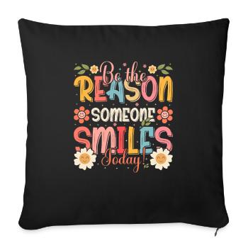 Pourquoi quelqu’un sourit de manière inspirante aujourd’hui - Housse de coussin décorative 45 x 45 cm - noir - Devant