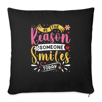 Pourquoi quelqu’un sourit de manière inspirante aujourd’hui - Housse de coussin décorative 45 x 45 cm - noir - Devant