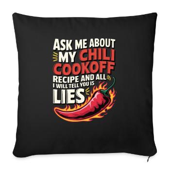 Demandez-moi ma recette de chili - Housse de coussin décorative 45 x 45 cm - noir - Devant