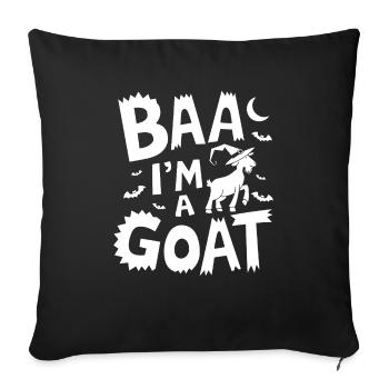 Baa I'm a goat - Sofa pillowcase 17,3'' x 17,3'' (45 x 45 cm) - black - Front