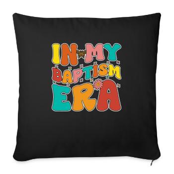 Time for my baptism First Communion - Sofa pillowcase 17,3'' x 17,3'' (45 x 45 cm) - black - Front